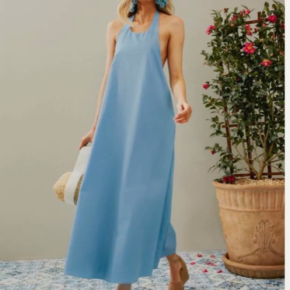 Breakers Blue Lyle Halter Dress
POMANDER PLACE - Picture 2 of 10